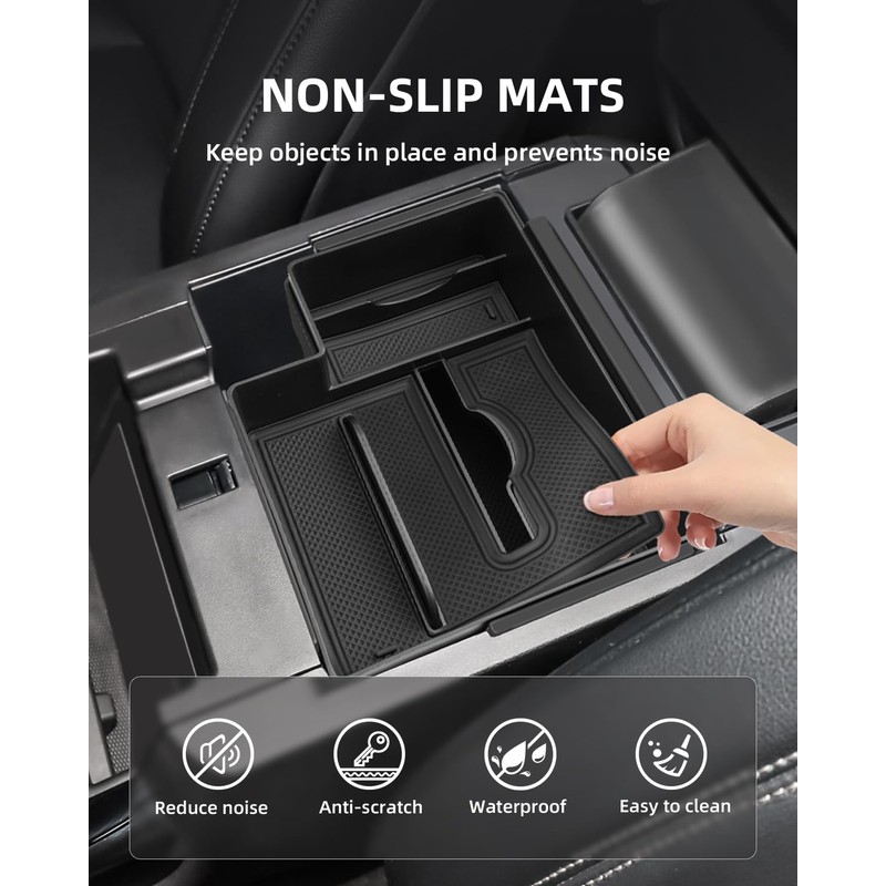 LANGBEAN Double-Layer Center Console Organizer for 2025 2024-2020 Ford Explorer,