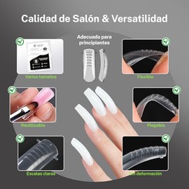 CHERIMOYA Formas de Uñas para Polygel,120 Pcs 12 Tamaños con Escala