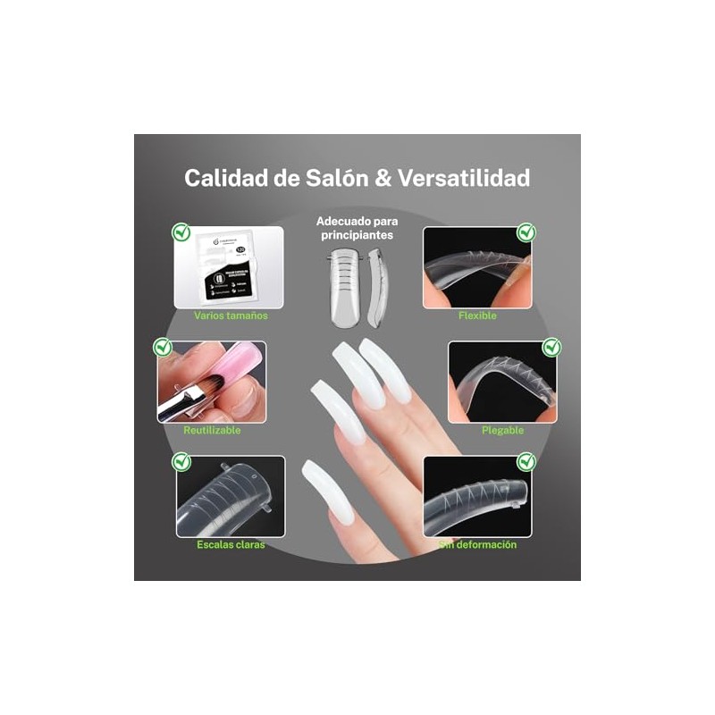 CHERIMOYA Formas de Uñas para Polygel,120 Pcs 12 Tamaños con