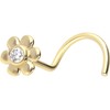 Piercingline® 18 K Gold Plated Crystal Flower Nose Studs |