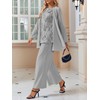 Women's 3PC Lace Pants Suits Mother of Bride Dressy Elegant