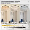 FRIXCHUR Crystal Chandeliers LED Crystal Ceiling Light Fixture with Remote