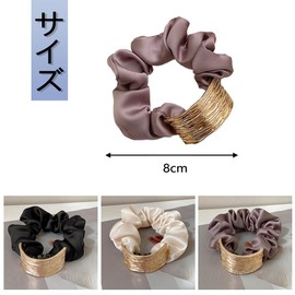 YFFSFDC ヘアゴム 髪ゴム 髪飾り ヘアアクセサリー ヘアアレンジ メタルプレート 跡がつかないヘアゴム まとめ髪 おしゃれ 美髪 3個セット