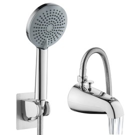 LUOGULIANG Chrome Tub Spout with Diverter, 5 Settings Hand Held Shower,Bathtub Faucet with Shower Sprayer