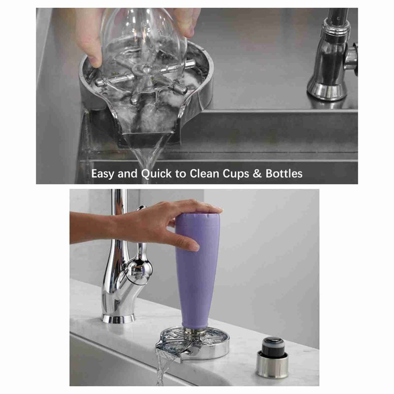 Glass Rinser for Kitchen Sink Bottle Cup Washer Sink Attachment
