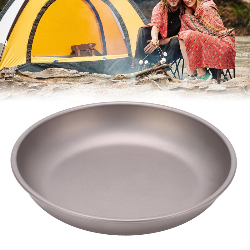 Pure Titanium Saucer Dishes Outdoor Tableware Camping Hiking Plates Cutlery