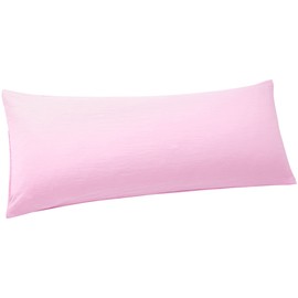 PiccoCasa Long Body Pillow Case Soft Brushed Microfibre Pillow Cover with Envelope Closure Light Pink 50 x 140cm/ 4.6ft.