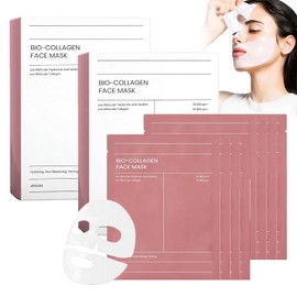 8pcs Bio-Collagen Real Deep Mask，Mascarilla Bio-Colágeno,Mascarilla de Colá Geno-Colageno，Hidrata profundamente, minimiza los poros, reafirma y humecta la piel, y mejora su elasticidad. Apta para todo tipo de piel