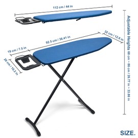 Duwee 12"x36" Ironing Board with Heat Resistant Cover and Thicken Felt Pad, Heavy Sturdy Legs