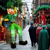 OurWarm 8FT St. Patrick's Day Inflatable Decorations Outdoor, Sitting Leprechaun