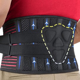 AEFEKZ Back Brace for Lower Back Pain Men/Women - Support & Comfort for Arthritis, Muscle Soreness, Herniation Disc, Sciatica - Breathable Mesh with Reinforced Steel & 3D Lumbar Pad Support - Ideal for Office, Driver, Heavy Lifting (XX-Large)