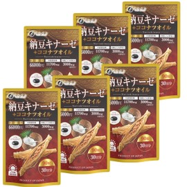 Fine Japan Natto Kinase + Coconut Oil, 90 Capsules (6 Bag Set)