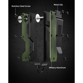 MINBERAND Key Organizer Compact Key Holder Metal Key Chain Minimalist key case key holder for keychain Secures 1-5 Keys