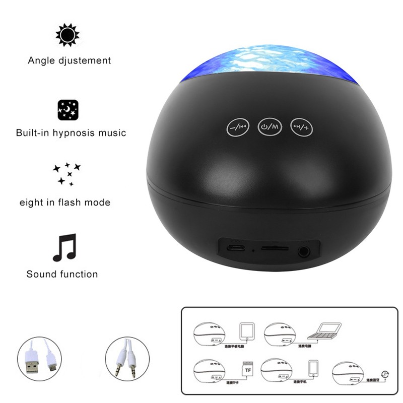 Innovative Ocean Projection Light Night Sleep Wireless Music Lamp for