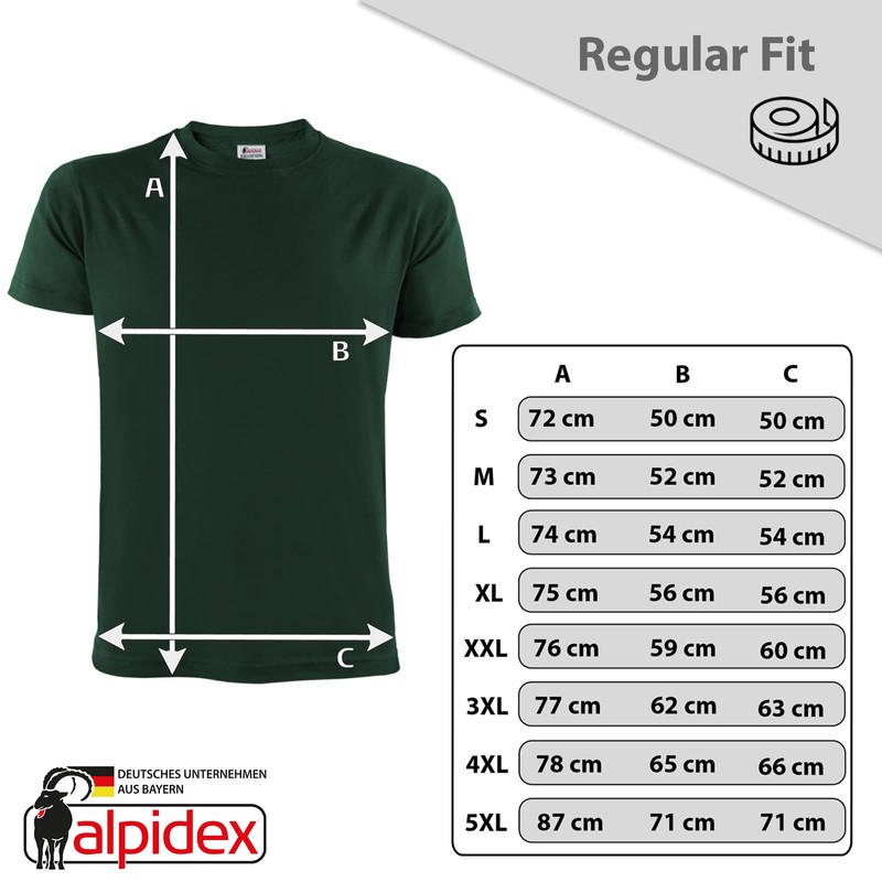 ALPIDEX Men's T-Shirts Set of 5 Crew Neck Plain S