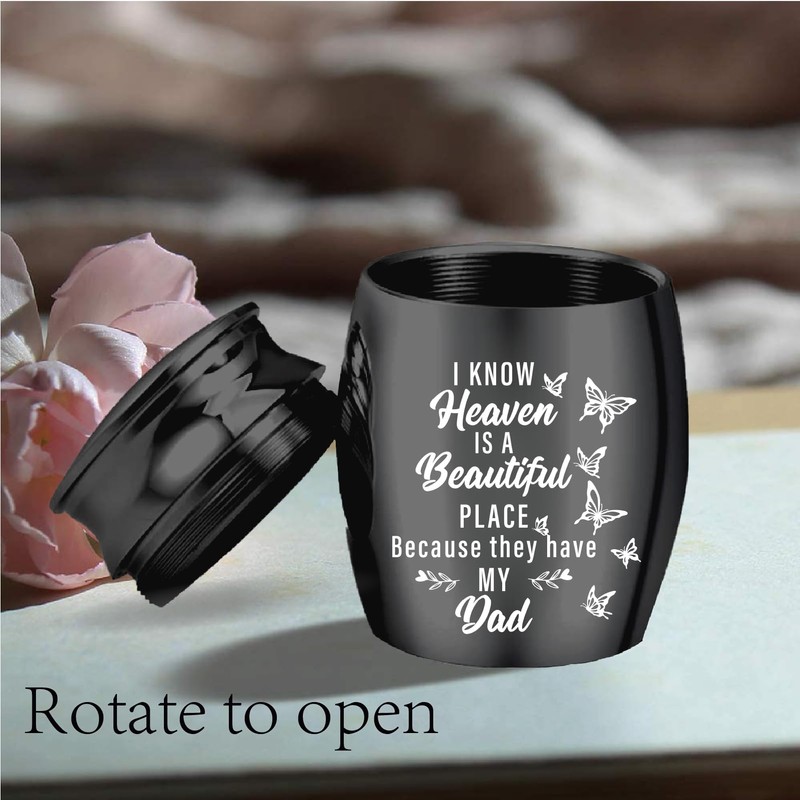 CREATCABIN Small Ashes Urn Keepsake Butterflies Cremation Urn Mini Stainless