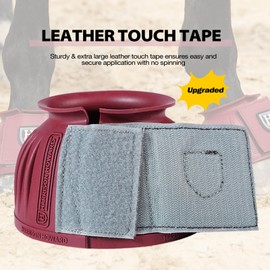Harrison Howard Rubber Bell Boots Leather Touch-Close Overreach Boots Hoof Protection for Horses Sold in Pairs Violet L