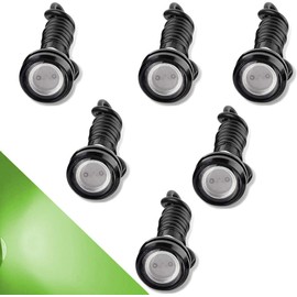 CTRICALVER High Power 18mm 9W Eagle Eye LED Light, Car Motorcycle DRL Daytime Running Light Fog Lamp Reverse Light Marker Light 12V Waterproof (Green, 6PCS)