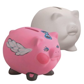 Color-Me! Ceramic Bisque Pig Banks (Pack of 12)
