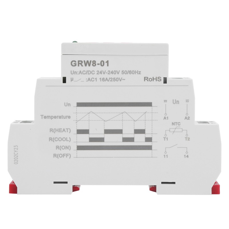 Temperature Control Relay LED Indicate High/Low Temperatures Monitor with Probe
