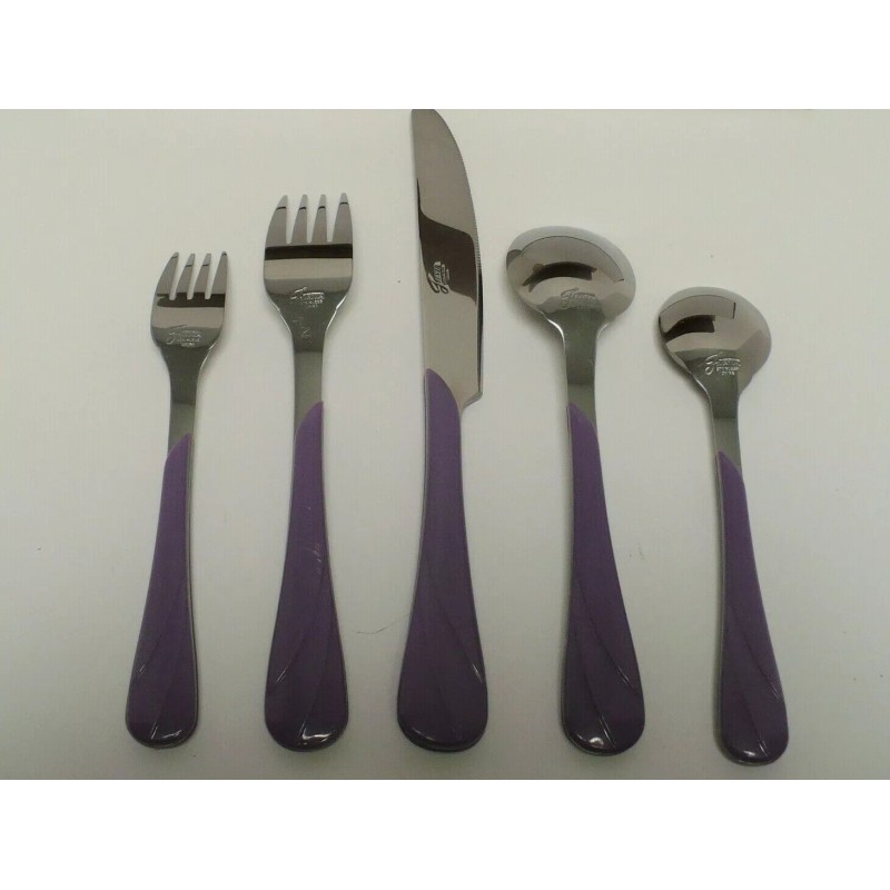 FIESTA LILAC SWIRL FLATWARE 5 Pc Set: "New 1995 Original