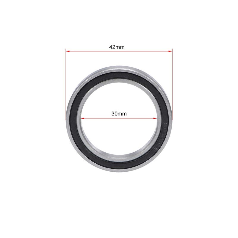 uxcell 6806-2RS Deep Groove Ball Bearing 30x42x7mm Double Sealed Chrome