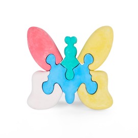 ArtCreativity Butterfly Puzzle Sidewalk Chalk for Kids - Fun Easter Basket Filler - Washable Sidewalk Chalk Set with 6 Pieces - Outdoor Chalk in 5 Colors - Creative Outdoor Toys for Boys and Girls