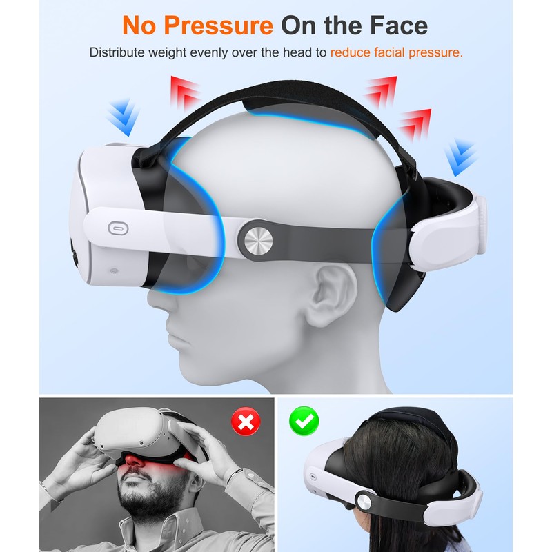 KawayeReal Head Strap for Meta Quest 3S/Quest 3/Quest 2 –
