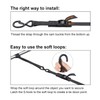 Masterwise Tie Down Straps with Hooks, 8 feet 1200lbs Break