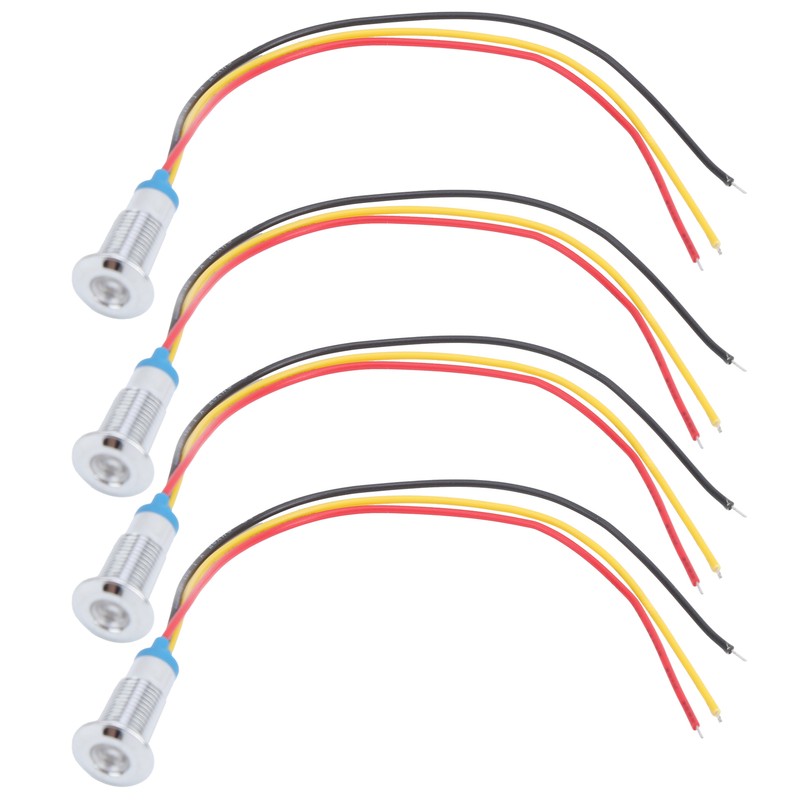 4 Sets PreWired Round LEDs Waterproof 2Color Signal Light Common