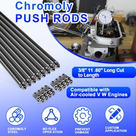 YMT 8Pack Push Rods, 3/8" 11.60" Long Chromoly Cut to Length, Fit for Air-cooled Vw Engines