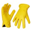 Work Gloves Cowhide Grain Premium Leather Yellow Work Driver Gloves