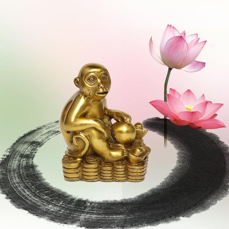 Zodiac Brass Monkey Statue Chinese Handmade Home Decor Collectibles Figurine
