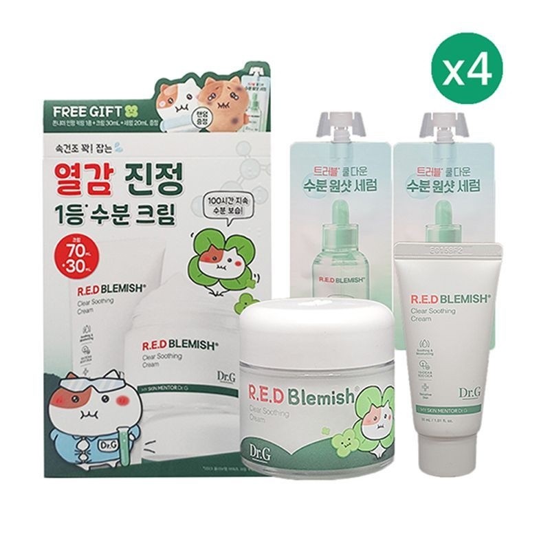 Dr.G Red Blemish Clear Soothing Cream 70ml+30ml+Serum 20ml 4pcs [36151472]