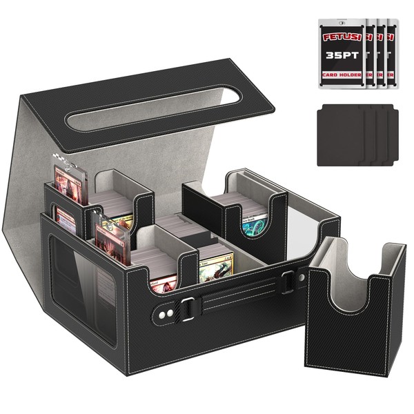 Card Deck Box for MTG with Commander Display, 4 in