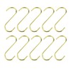 10 Pack Gold S Hooks for Hanging, Stainless Steel S