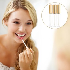 10 Tubos para Brillo Labial, 10 ml/0.3 oz, Envases Transparentes con Tapas Doradas, Botellas Vacías con Embudos para DIY de Rímel, Aceite Labial, Pintalabios y Más