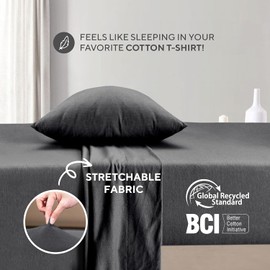 Sleepdown Jersey Sheet Set - Charcoal, Twin XL (3 Piece)
