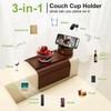 aisongdong Couch Cup Holder,Bamboo Couch Arm Tray with 360° Rotating
