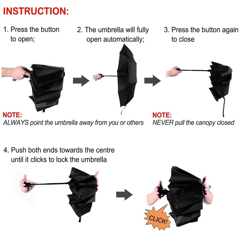 LANBRELLA Travel Umbrella, Compact Folding Vented Double Canopy Auto Open
