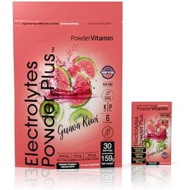 PowderVitamin Electrolytes Powder Plus, Keto, guayaba y kiwi, cero azúcar, 1000 mg de potasio, 120 mg de calcio, 120 mg de magnesio, sin OGM