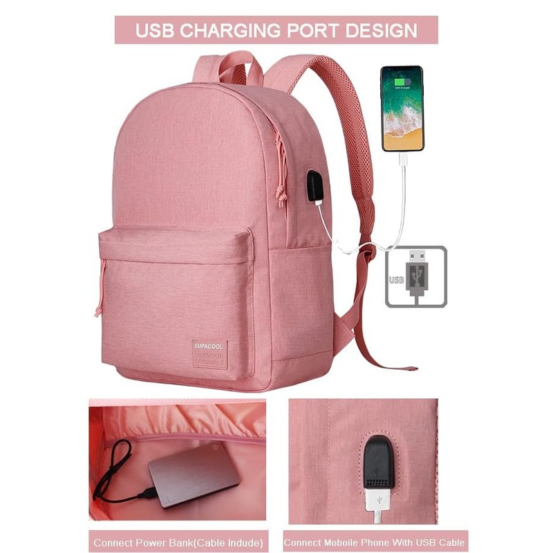 SUPACOOL Lightweight Casual Laptop Backpack with Laptop Compartment 15.6 Inch