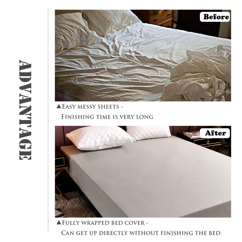 Chickwin Nordic Fitted Sheets Bedding Sheets with Deep Pocket 30cm