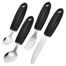 Healeved Weighted Utensils for Tremors Elderly Disabled People Utensil Spoon Fork Adaptive Cutlery Arthritis Stainless Steel Ergonomic Grip Easy Cleaning Hanging Drying