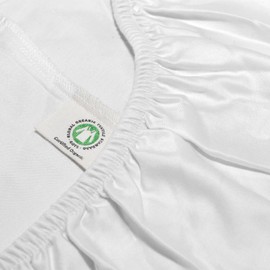 Whisper Organics, King Bed Sheet - 100% Organic Cotton Fitted Sheet - 300 Thread Count, Hypoallergenic Fitted Sheet Only - GOTS Certified - Deep Pocket, White Color (King Size)