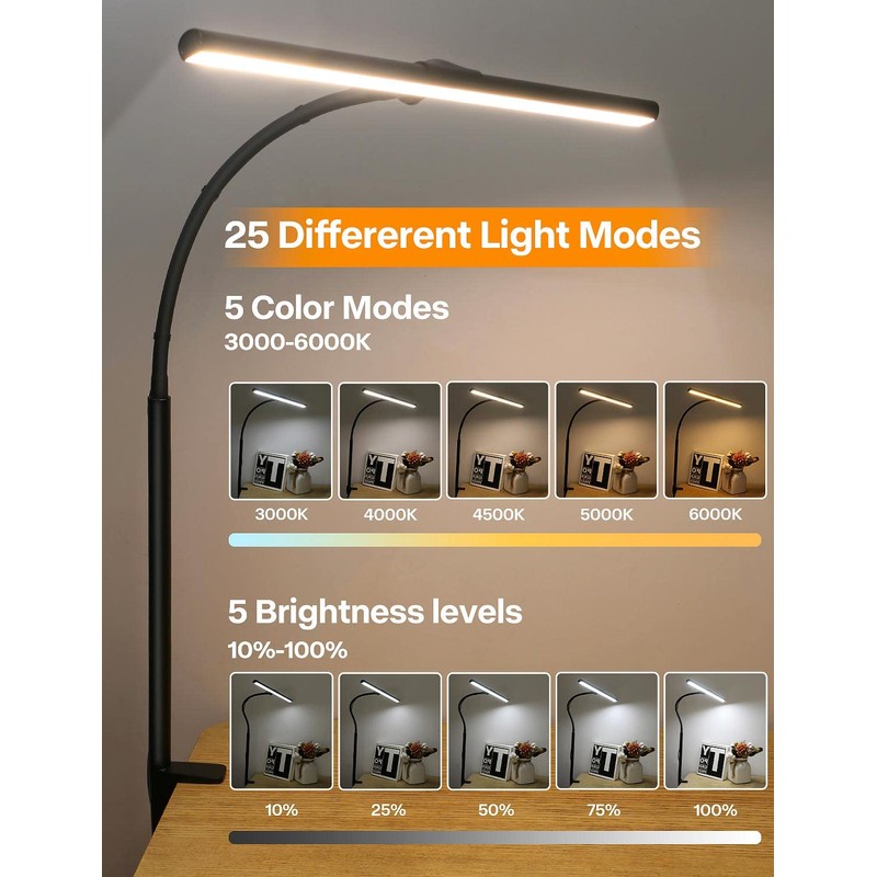 ACNCTOP Desk Lamp for Office Home - Eye-Caring Architect Task