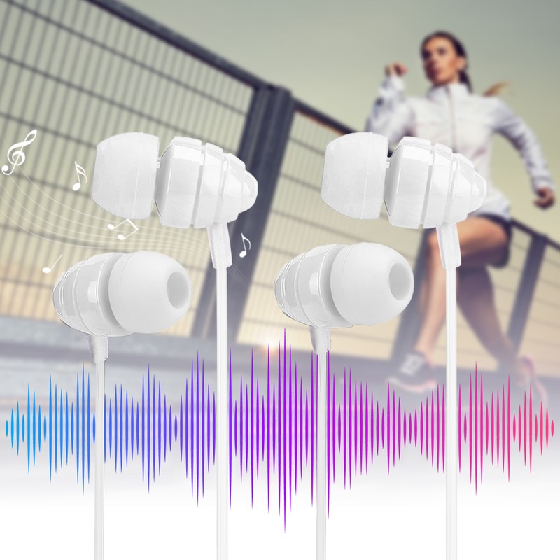 3.5mm Wired Control InEar Headphone Stereo Earphone with Microphone Wide