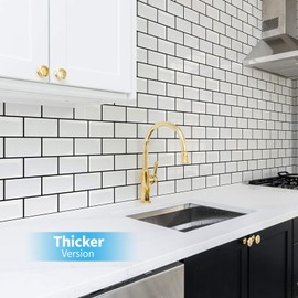 Art3d Peel and Stick Backsplash for Kitchen White Subway (10 Tiles, Thicker Design)