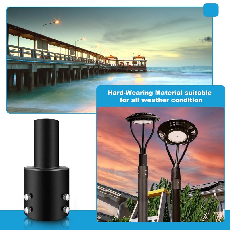 Koiyingnote 4 Inch Round Pole Tenon Adapter for Light Pole,