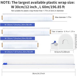 Refillable Plastic Wrap Dispenser with Slide Cutter, Fovanga cling wrap with slide cutter for 250ft Tin Aluminum Foil Dispenser